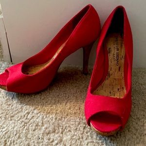 Size 6.5 Christian Soriano heels. Color is red.